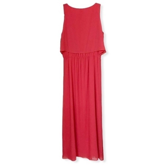 Cremieux Denise Coral Chiffon Maxi Dress Size Medium - Picture 2 of 8